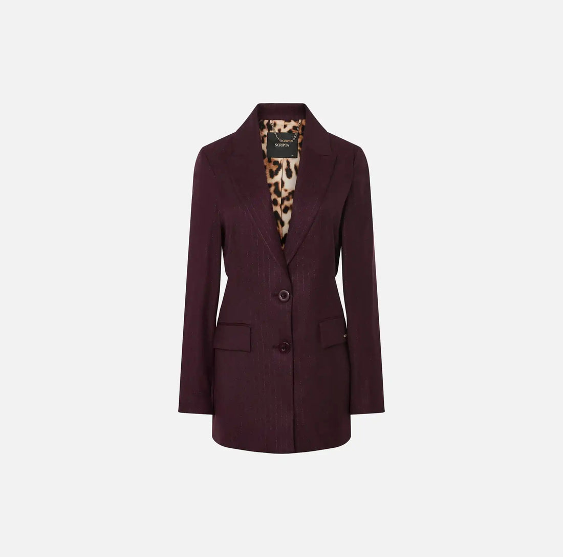 Blazer em Tecido às Riscas Douradas | Scripta