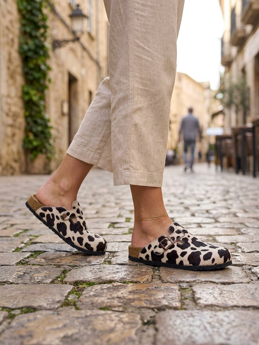 Maria - Sandália Animal Print Fechada