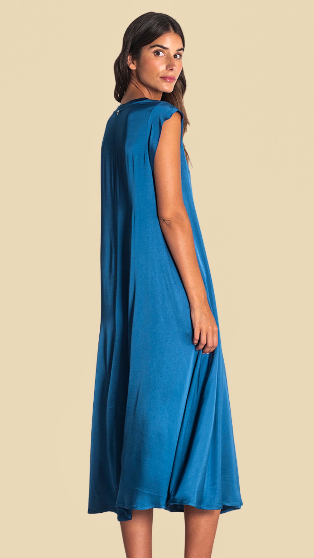Vestido Cetim Ruga