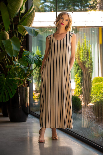 Vestido de Riscas Brilhante